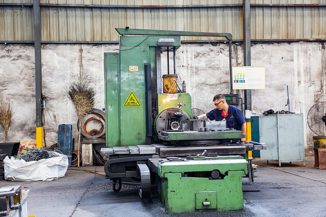 Writing paper machine in the production area at FRD